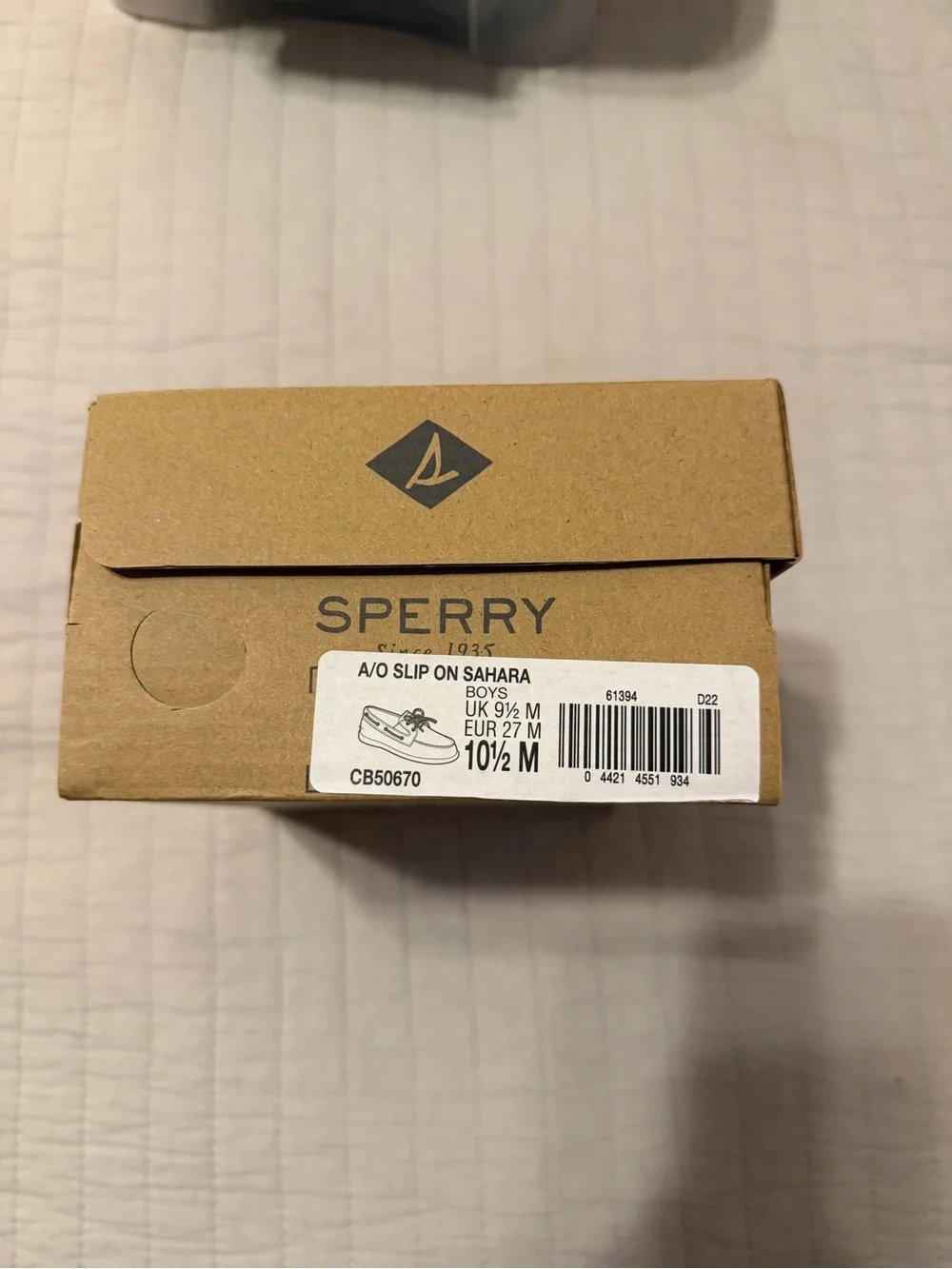 Sperry Kids Tan Leather Boat Shoes with Navy Insole